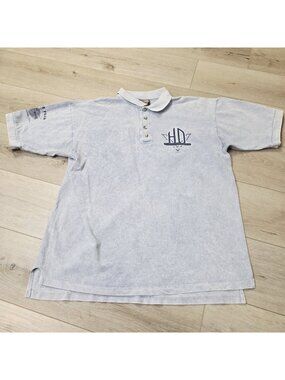 Vtg 90s Harley Davidson Tradition Cotton Polo Cape Fear Fayetteville NC Sz L